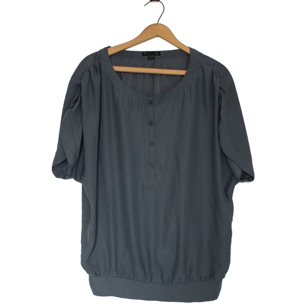 Olive/Gray Slinky Blouse Size M